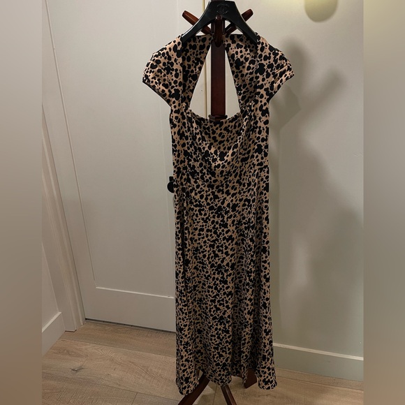 Reformation Elton Abstract Animal Print Cutout Midi Dress Size 2 - Picture 2 of 12
